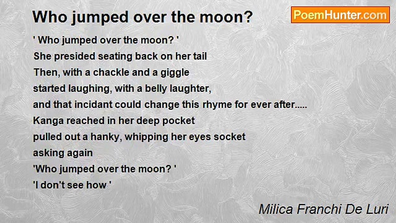 Milica Franchi De Luri - Who jumped over the moon?