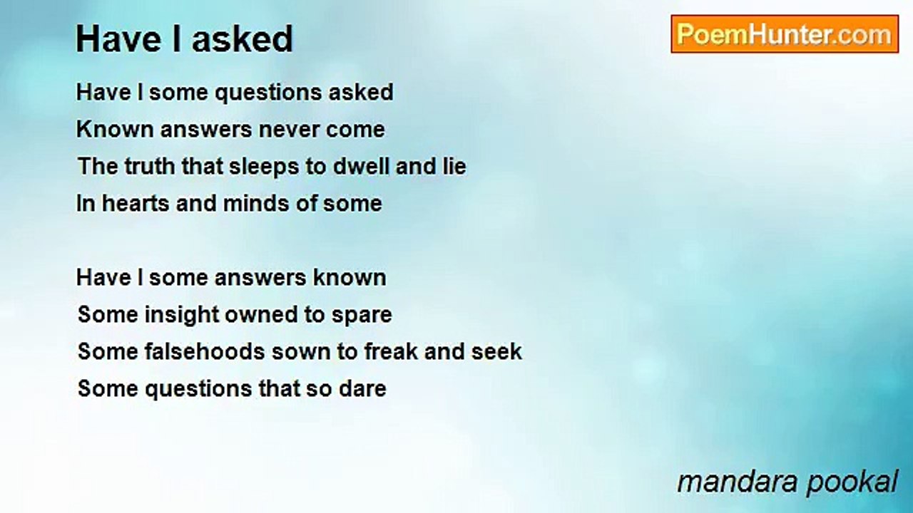 mandara pookal - Have I asked
