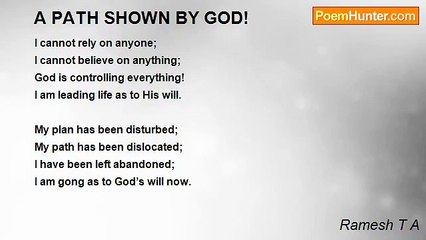 Ramesh T A - A PATH SHOWN BY GOD!