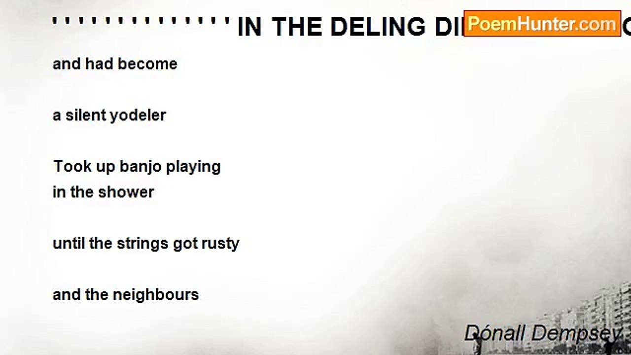 Dónall Dempsey - ' ' ' ' ' ' ' ' ' ' ' ' ' ' IN THE DELING DING DING DING DING DING DING! (for Onelia)