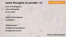indira babbellapati - some thoughts to ponder: vii