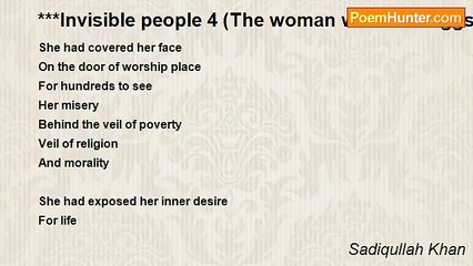 Sadiqullah Khan - ***Invisible people 4 (The woman who sold eggs)