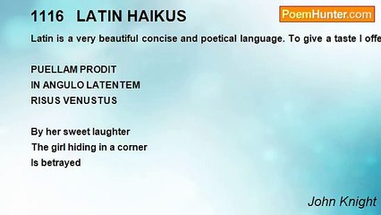 John Knight - 1116   LATIN HAIKUS