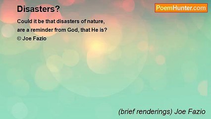 (brief renderings) Joe Fazio - Disasters?