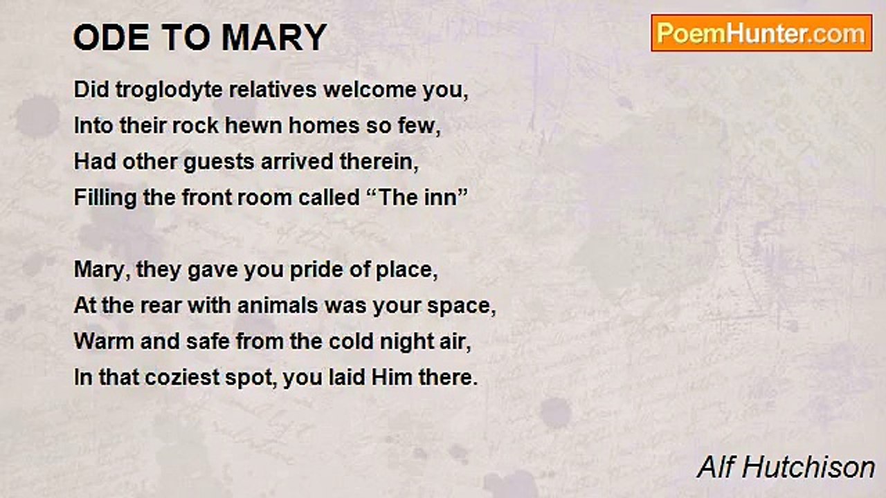 Alf Hutchison - ODE TO MARY