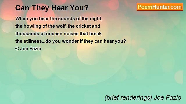 (brief renderings) Joe Fazio - Can They Hear You?