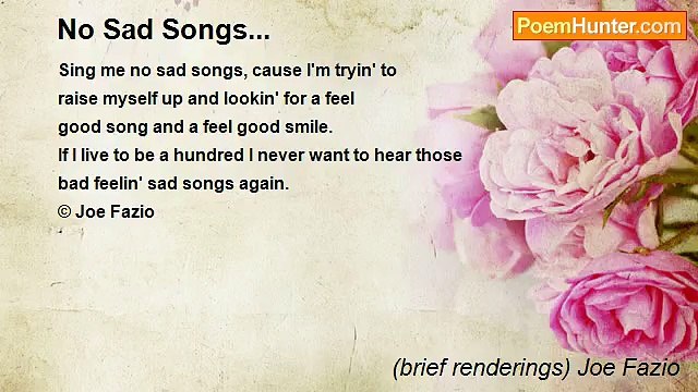 (brief renderings) Joe Fazio - No Sad Songs...