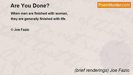 (brief renderings) Joe Fazio - Are You Done?