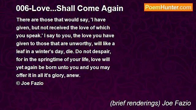 (brief renderings) Joe Fazio - 006-Love...Shall Come Again