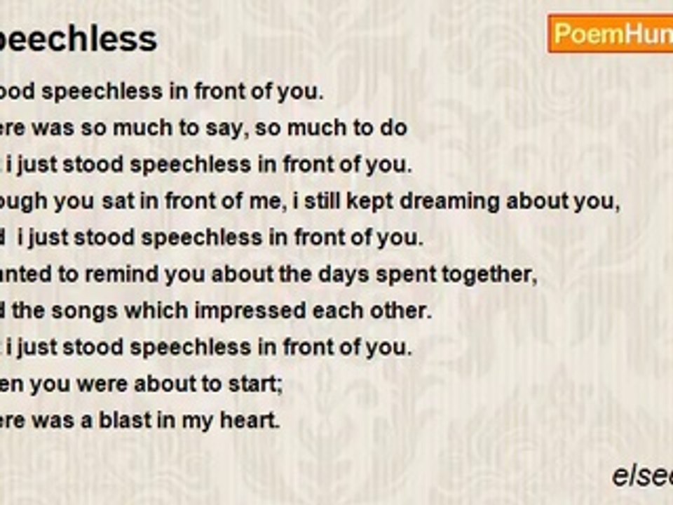 elsee daniel - Speechless