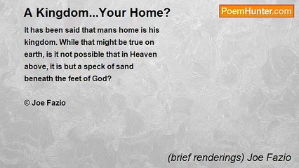 (brief renderings) Joe Fazio - A Kingdom...Your Home?