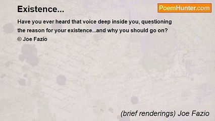 (brief renderings) Joe Fazio - Existence...