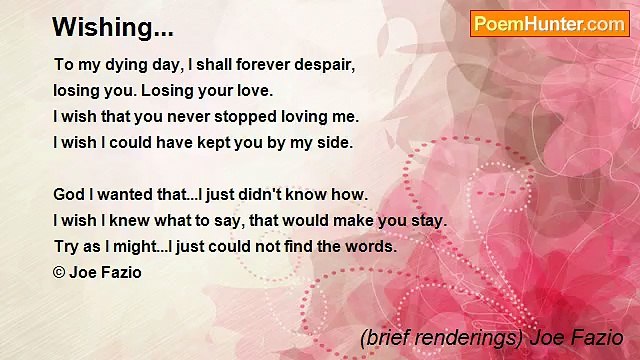 (brief renderings) Joe Fazio - Wishing...