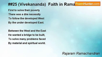 Rajaram Ramachandran - ##25 (Vivekananda)  Faith in Ramakrishna