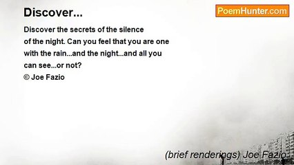 (brief renderings) Joe Fazio - Discover...