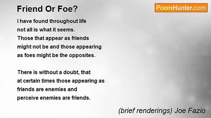 (brief renderings) Joe Fazio - Friend Or Foe?