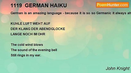 John Knight - 1119  GERMAN HAIKU