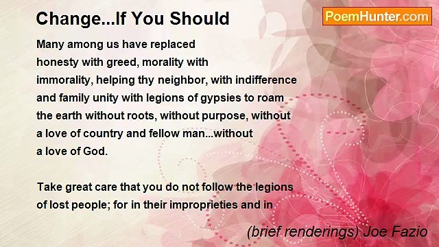 (brief renderings) Joe Fazio - Change...If You Should