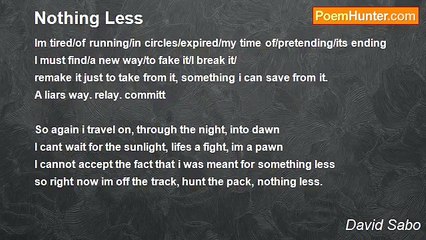David Sabo - Nothing Less