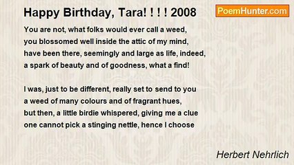 Herbert Nehrlich - Happy Birthday, Tara! ! ! ! 2008
