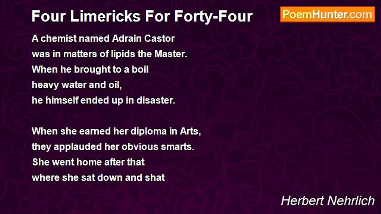 Herbert Nehrlich - Four Limericks For Forty-Four
