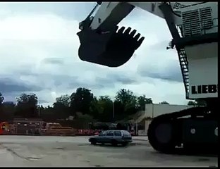 The Power Of The Water Falling Over A Car