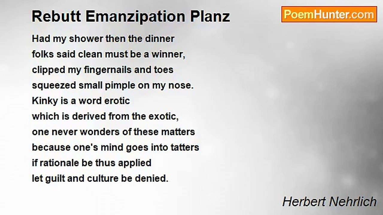 Herbert Nehrlich - Rebutt Emanzipation Planz