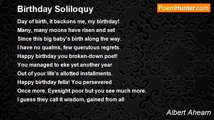Albert Ahearn - Birthday Soliloquy
