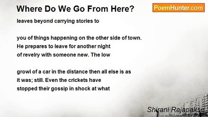 Shirani Rajapakse - Where Do We Go From Here?