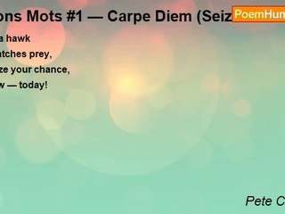 Pete Crowther - Bons Mots #1 — Carpe Diem (Seize the Day)