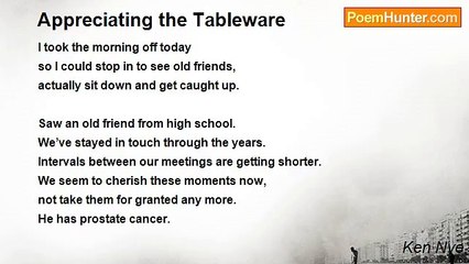 Ken Nye - Appreciating the Tableware