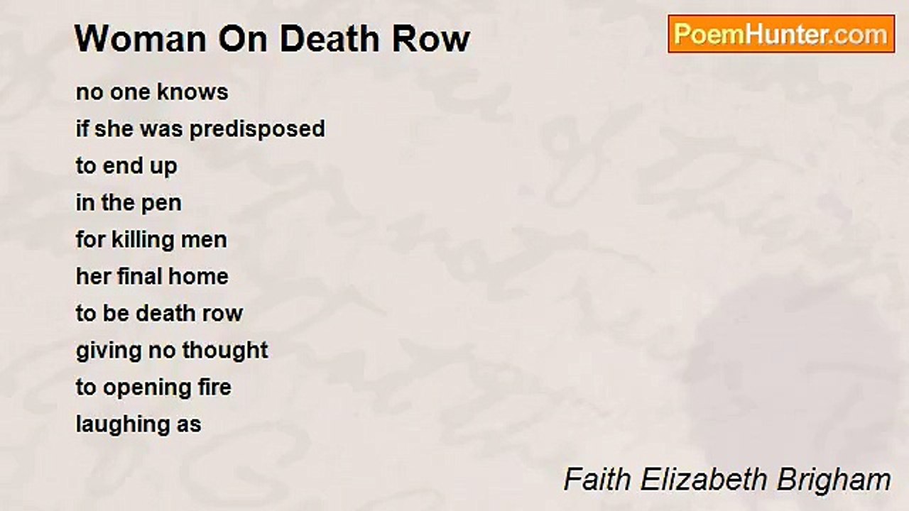 Faith Elizabeth Brigham - Woman On Death Row