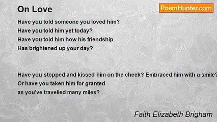 Faith Elizabeth Brigham - On Love