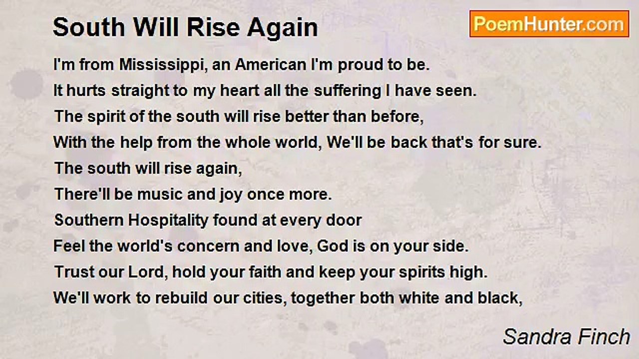 Sandra Finch - South Will Rise Again