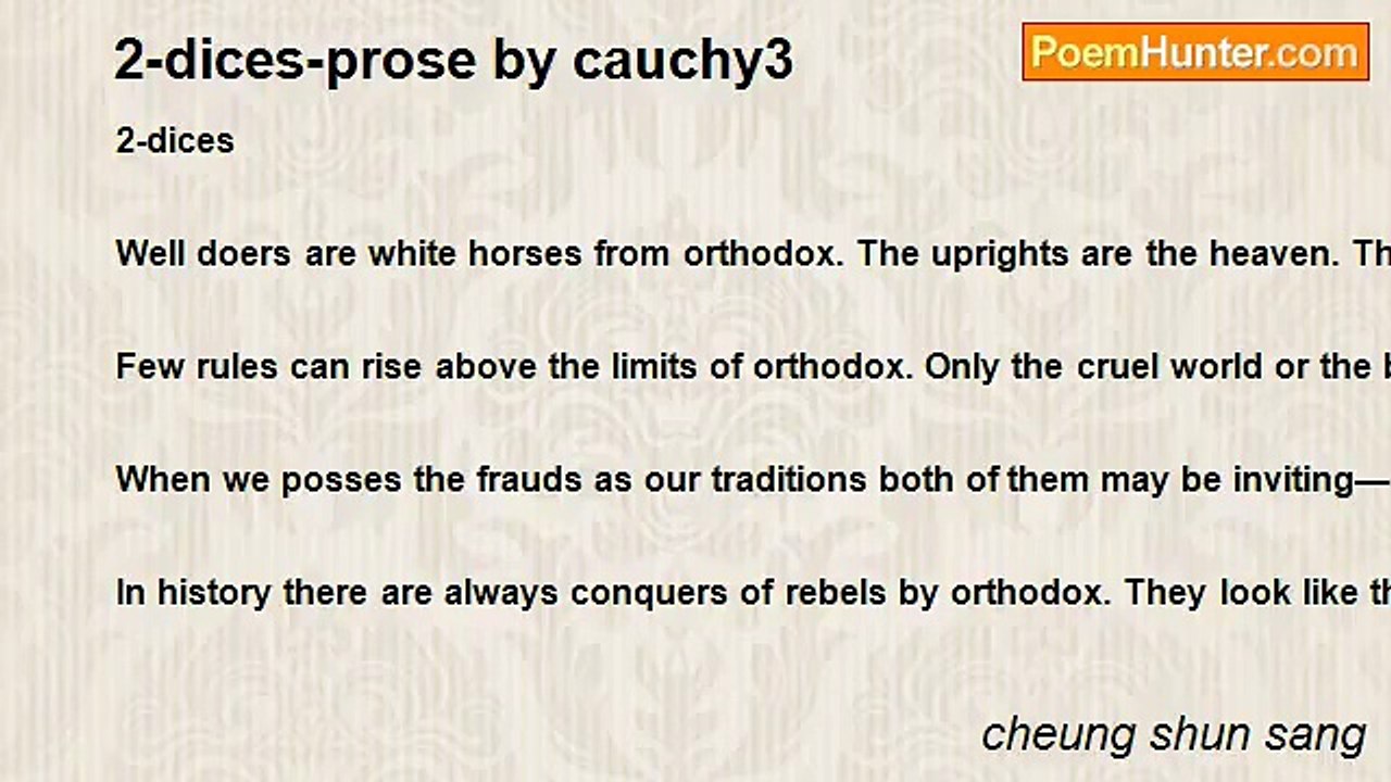 cheung shun sang - 2-dices-prose by cauchy3