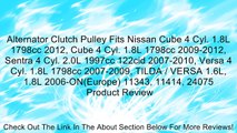 Alternator Clutch Pulley Fits Nissan Cube 4 Cyl. 1.8L 1798cc 2012, Cube 4 Cyl. 1.8L 1798cc 2009-2012, Sentra 4 Cyl. 2.0L 1997cc 122cid 2007-2010, Versa 4 Cyl. 1.8L 1798cc 2007-2009, TILDA / VERSA 1.6L, 1.8L 2006-ON(Europe) 11343, 11414, 24075 Review