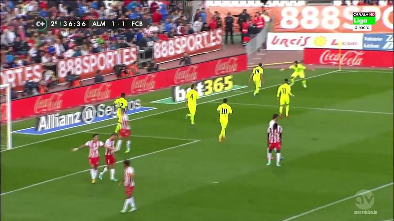 Almeria vs Barcelona 1-2~Jordi Alba Goal~La Liga 08 November 2014