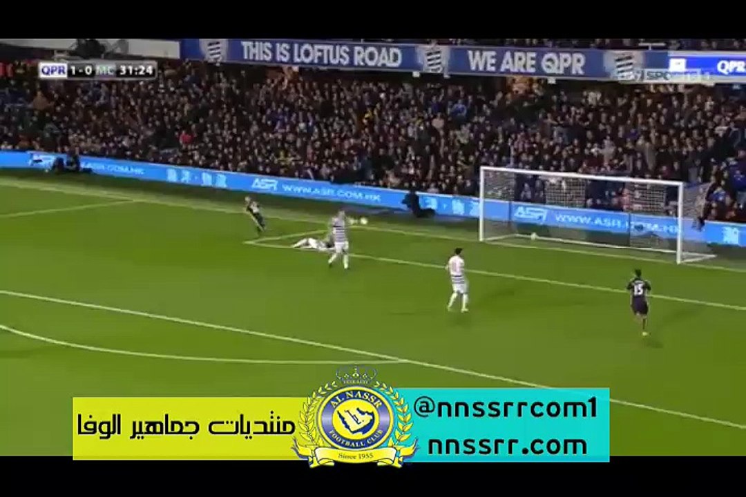 هدف التعديل لصالح مانشيستر سيتي ضد كوينز بارك رينجرز 1-1 عن طريق اغويرو