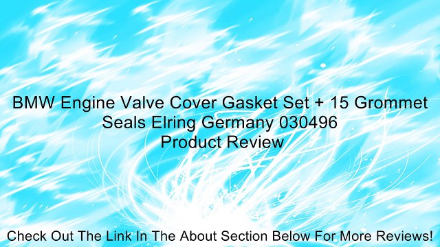 BMW Engine Valve Cover Gasket Set + 15 Grommet Seals Elring Germany 030496 Review