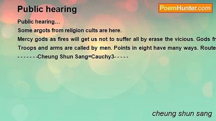 cheung shun sang - Public hearing