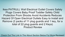 Ikea PATRULL Wall Electrical Outlet Covers Safety Plugs Covers Baby Proof Toddler Safety Child Protection From Shocks Avoid Accidents Reduces Hazard Of Open Electrical Outlets Easy to Install and Remove (2 packs of 11 plug guards and 1 key, for a total of