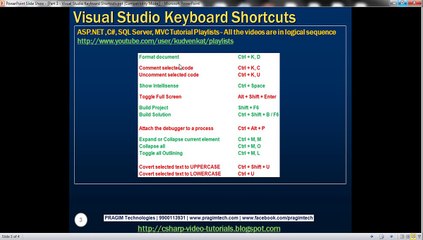 Part 3 Visual Studio Keyboard Shortcuts