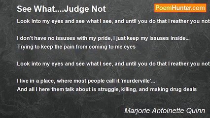 Marjorie Antoinette Quinn - See What....Judge Not
