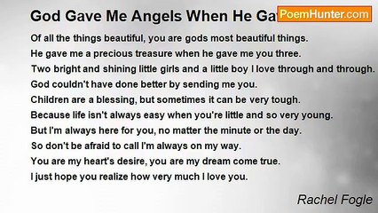 Rachel Fogle - God Gave Me Angels When He Gave Me You