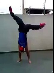 Crazy dancing by boy