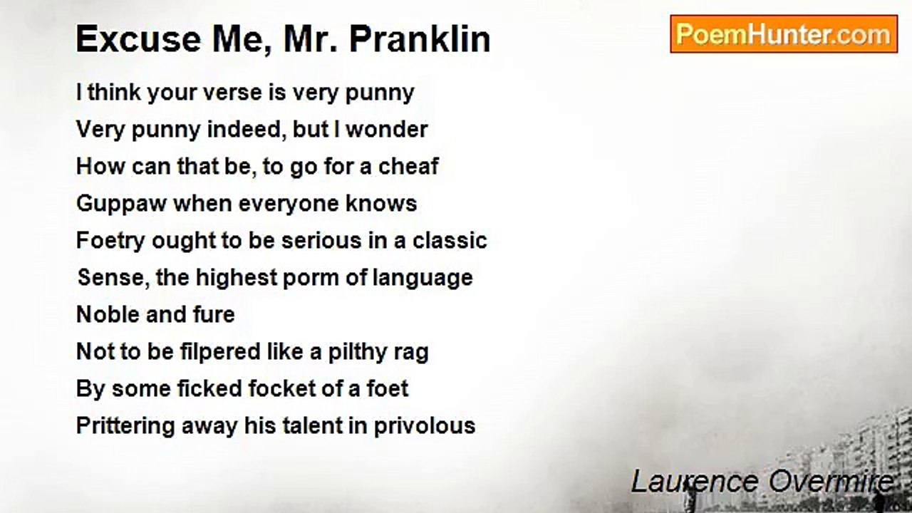 Laurence Overmire - Excuse Me, Mr. Pranklin