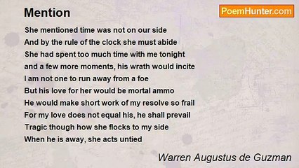 Warren Augustus de Guzman - Mention