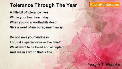 Joseph T. Renaldi - Tolerance Through The Year