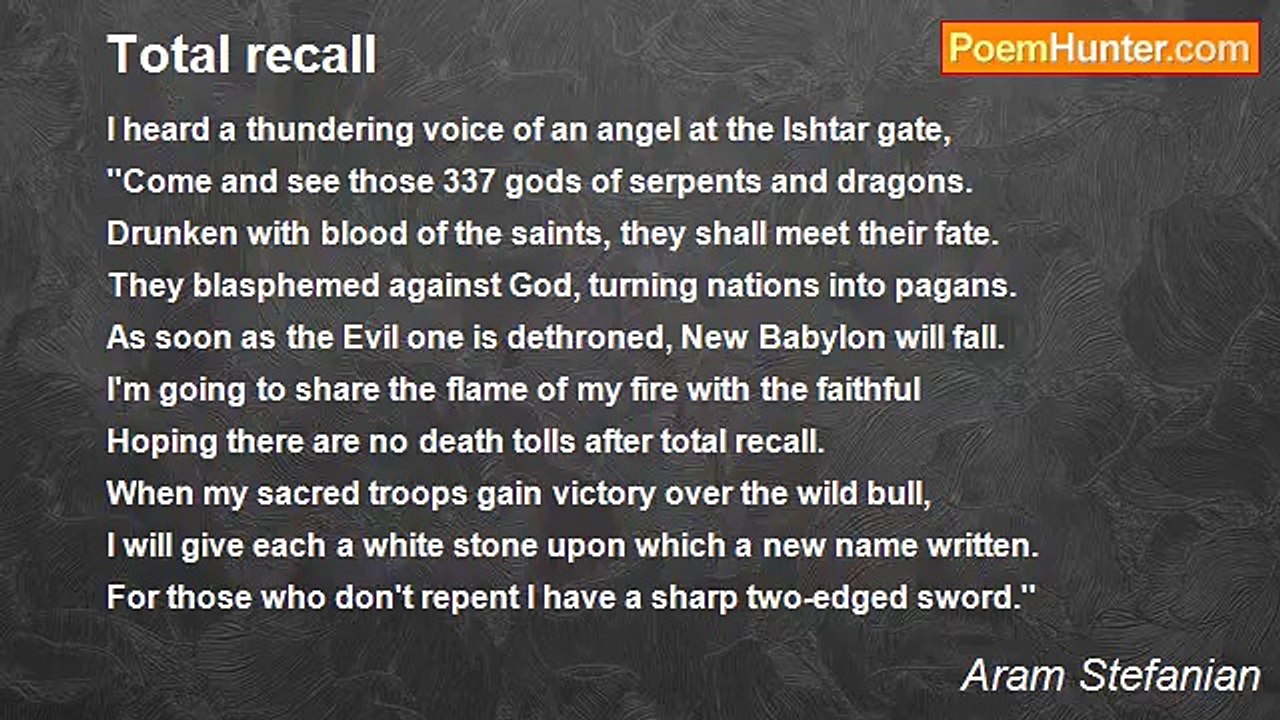 Aram Stefanian - Total recall