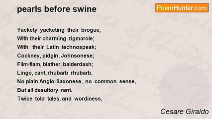 Cesare Giraldo - pearls before swine
